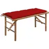 Image de Banc De Jardin Pliable Avec Coussin 118 Cm Bambou Vidaxl