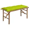 Image de Banc De Jardin Pliable Avec Coussin 118 Cm Bambou Vidaxl