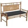Image de Banc De Jardin Avec Coussin 120 Cm Bambou Vidaxl