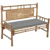 Image de Banc De Jardin Avec Coussin 120 Cm Bambou Vidaxl
