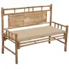 Image de Banc De Jardin Avec Coussin 120 Cm Bambou Vidaxl