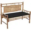 Image de Banc De Jardin Avec Coussin 120 Cm Bambou Vidaxl