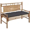 Image de Banc De Jardin Avec Coussin 120 Cm Bambou Vidaxl