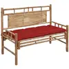 Image de Banc De Jardin Avec Coussin 120 Cm Bambou Vidaxl