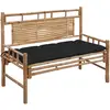 Image de Banc De Jardin Avec Coussin 120 Cm Bambou Vidaxl