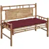 Image de Banc De Jardin Avec Coussin 120 Cm Bambou Vidaxl