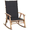 Image de Chaise À Bascule Avec Coussin Bambou Vidaxl