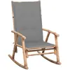 Image de Chaise À Bascule Avec Coussin Bambou Vidaxl