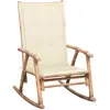 Image de Chaise À Bascule Avec Coussin Bambou Vidaxl