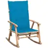 Image de Chaise À Bascule Avec Coussin Bambou Vidaxl