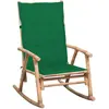 Image de Chaise À Bascule Avec Coussin Bambou Vidaxl