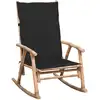 Image de Chaise À Bascule Avec Coussin Bambou Vidaxl