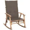Image de Chaise À Bascule Avec Coussin Bambou Vidaxl