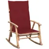 Image de Chaise À Bascule Avec Coussin Bambou Vidaxl
