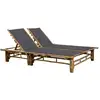 Image de Chaise Longue Pour 2 Personnes Avec Coussins Bambou Vidaxl