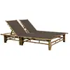 Image de Chaise Longue Pour 2 Personnes Avec Coussins Bambou Vidaxl