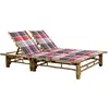 Image de Chaise Longue Pour 2 Personnes Avec Coussins Bambou Vidaxl