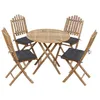 Image de Mobilier à Dîner dExtérieur - VIDAXL - Ensemble 5 pcs - Bambou Massif - Pliable - Résistant aux Intempéries