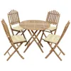 Image de Ensemble de salle à manger - Bambou - 5 pcs - Pliable - Résistant aux intempéries - Design élégant