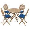 Image de Mobilier à Dîner dExtérieur - VIDAXL - Ensemble 5 pcs - Bambou Massif - Pliable - Résistant aux Intempéries