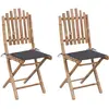 Image de Chaises Pliables De Jardin Lot De 2 Avec Coussins Bambou Vidaxl