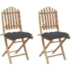 Image de Chaises pliables de jardin - VIDAXL - Bambou - Résistante aux intempéries - Coussins confortables