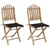 Image de Chaises Pliables De Jardin Lot De 2 Avec Coussins Bambou Vidaxl