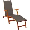 Image de Chaise Longue D'extérieur Repose-pied Et Coussin Acacia Solide Vidaxl