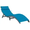 Image de Chaise Longue Avec Coussin Gris Bois D'acacia Solide Vidaxl