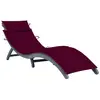 Image de Chaise Longue Avec Coussin Gris Bois D'acacia Solide Vidaxl