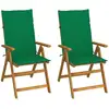 Image de Chaises Inclinables De Jardin Lot De 2 Et Coussins Bois Acacia Vidaxl