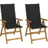Image de Chaises Inclinables De Jardin Lot De 2 Et Coussins Bois Acacia Vidaxl