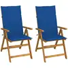 Image de Chaises Inclinables De Jardin Lot De 2 Et Coussins Bois Acacia Vidaxl