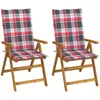 Image de Chaises Inclinables De Jardin Lot De 2 Et Coussins Bois Acacia Vidaxl
