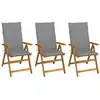 Image de Chaises Pliables De Jardin Lot De 3 Avec Coussins Bois D'acacia Vidaxl