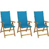 Image de Chaises Pliables De Jardin Lot De 3 Avec Coussins Bois D'acacia Vidaxl