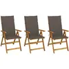 Image de Chaises Pliables De Jardin Lot De 3 Avec Coussins Bois D'acacia Vidaxl