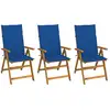 Image de Chaises Pliables De Jardin Lot De 3 Avec Coussins Bois D'acacia Vidaxl