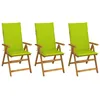 Image de Chaises Pliables De Jardin Lot De 3 Avec Coussins Bois D'acacia Vidaxl
