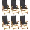 Image de Chaises Pliables De Jardin Lot De 6 Avec Coussins Bois D'acacia Vidaxl