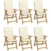 Image de Chaises Pliables De Jardin Lot De 6 Avec Coussins Bois D'acacia Vidaxl
