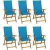 Image de Chaises Pliables De Jardin Lot De 6 Avec Coussins Bois D'acacia Vidaxl