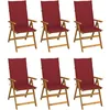 Image de Chaises Pliables De Jardin Lot De 6 Avec Coussins Bois D'acacia Vidaxl