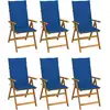 Image de Chaises Pliables De Jardin Lot De 6 Avec Coussins Bois D'acacia Vidaxl