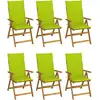 Image de Chaises Pliables De Jardin Lot De 6 Avec Coussins Bois D'acacia Vidaxl