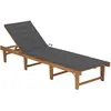 Image de Chaise Longue Pliable Avec Coussin Bois D'acacia Solide Vidaxl