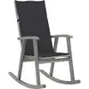 Image de Chaise À Bascule Avec Coussins Gris Bois D'acacia Massif Vidaxl