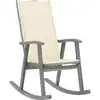 Image de Chaise À Bascule Avec Coussins Gris Bois D'acacia Massif Vidaxl