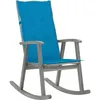 Image de Chaise À Bascule Avec Coussins Gris Bois D'acacia Massif Vidaxl