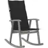 Image de Chaise À Bascule Avec Coussins Gris Bois D'acacia Massif Vidaxl